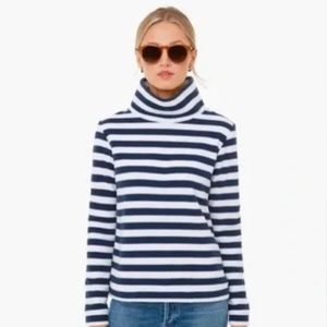 Dudley Stephens Park Slope Navy and White Stripe Turtleneck, Size L